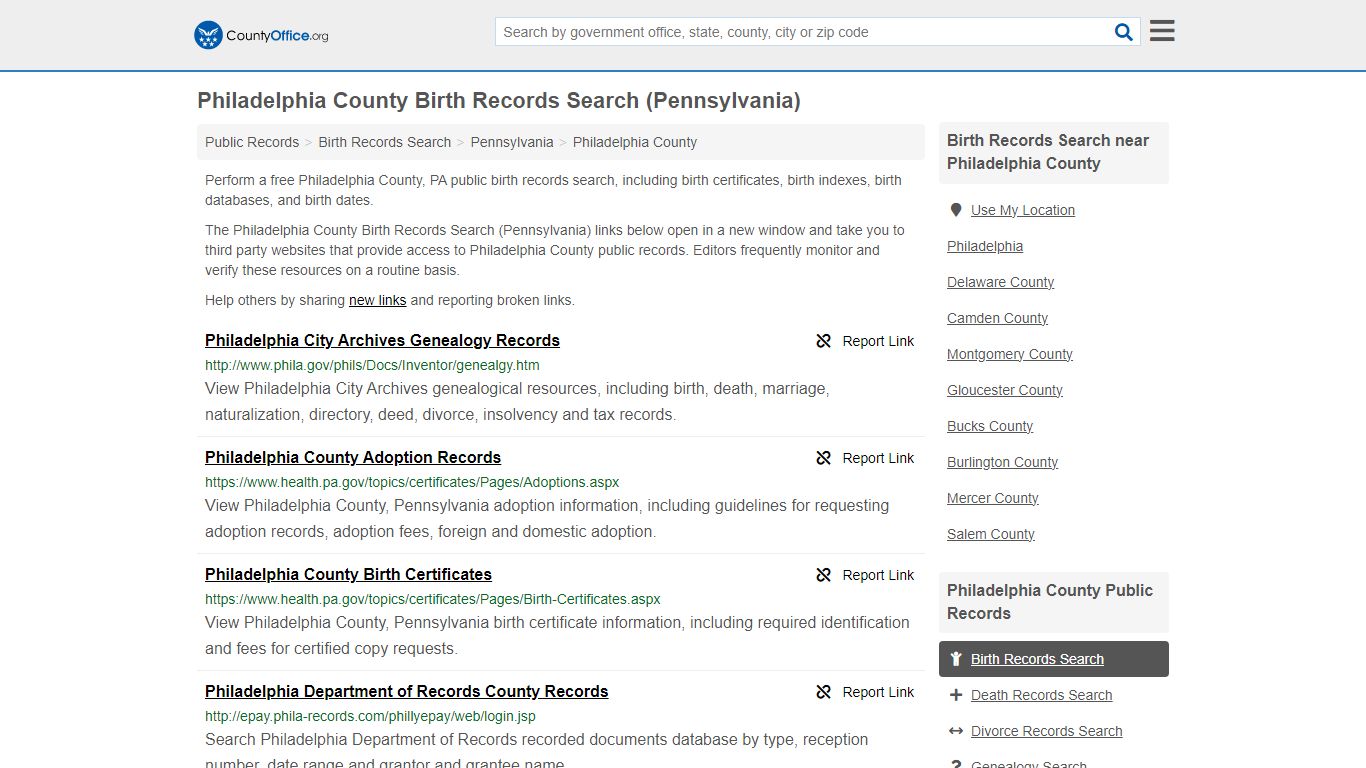 Philadelphia County Birth Records Search (Pennsylvania)